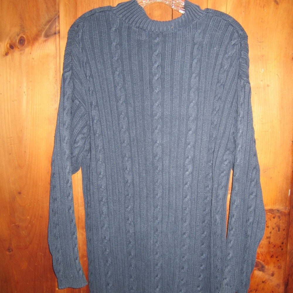 Liz Claiborne Cable Knit Sweater Blue Size M - Picture 3 of 3